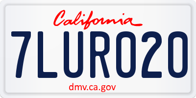 CA license plate 7LUR020