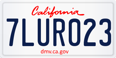 CA license plate 7LUR023