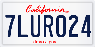 CA license plate 7LUR024