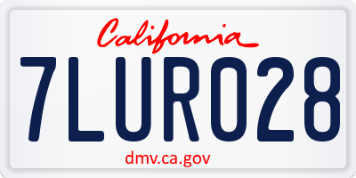CA license plate 7LUR028
