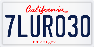CA license plate 7LUR030