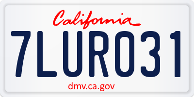 CA license plate 7LUR031