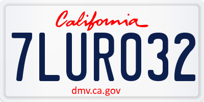 CA license plate 7LUR032