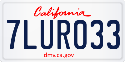 CA license plate 7LUR033