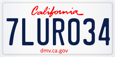 CA license plate 7LUR034