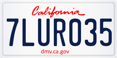 CA license plate 7LUR035