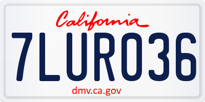 CA license plate 7LUR036