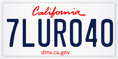 CA license plate 7LUR040