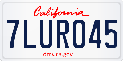 CA license plate 7LUR045