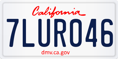 CA license plate 7LUR046