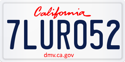 CA license plate 7LUR052
