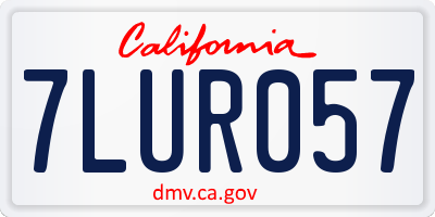 CA license plate 7LUR057