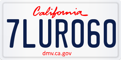 CA license plate 7LUR060