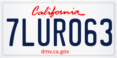 CA license plate 7LUR063