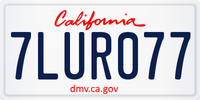 CA license plate 7LUR077