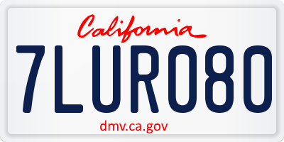 CA license plate 7LUR080