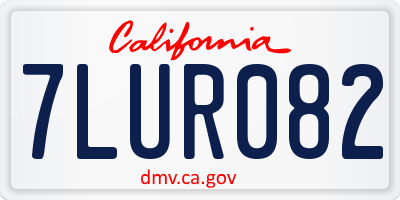 CA license plate 7LUR082