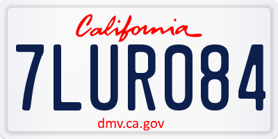 CA license plate 7LUR084