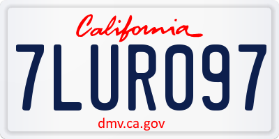 CA license plate 7LUR097