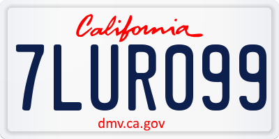 CA license plate 7LUR099