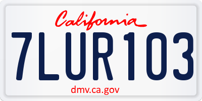 CA license plate 7LUR103