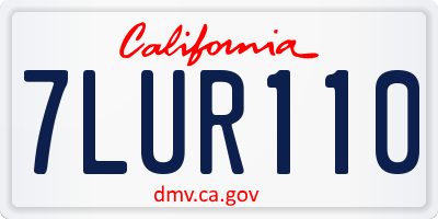 CA license plate 7LUR110