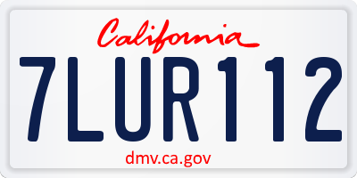 CA license plate 7LUR112