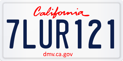 CA license plate 7LUR121