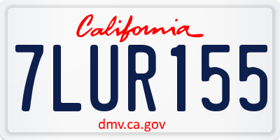CA license plate 7LUR155