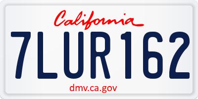 CA license plate 7LUR162