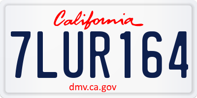 CA license plate 7LUR164