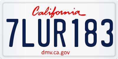 CA license plate 7LUR183