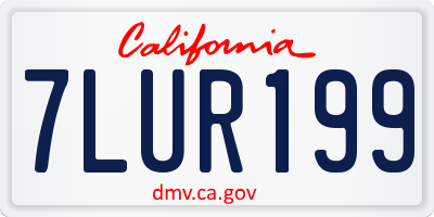 CA license plate 7LUR199