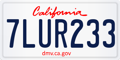 CA license plate 7LUR233