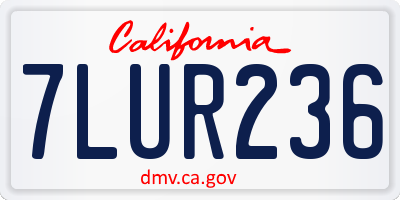 CA license plate 7LUR236