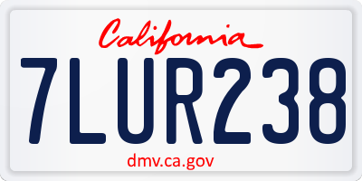 CA license plate 7LUR238