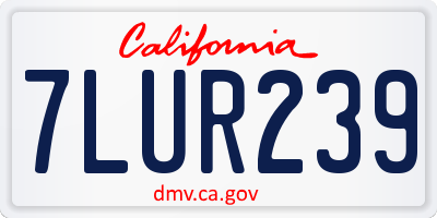 CA license plate 7LUR239