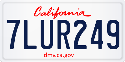 CA license plate 7LUR249