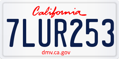 CA license plate 7LUR253