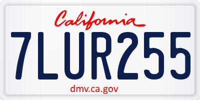 CA license plate 7LUR255