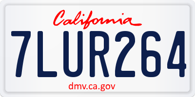 CA license plate 7LUR264