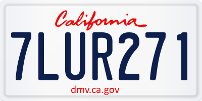CA license plate 7LUR271