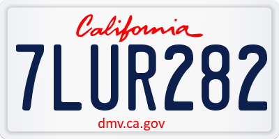 CA license plate 7LUR282