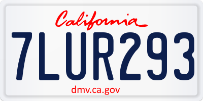CA license plate 7LUR293