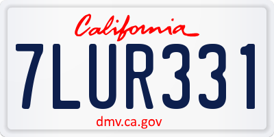 CA license plate 7LUR331