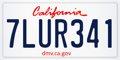 CA license plate 7LUR341