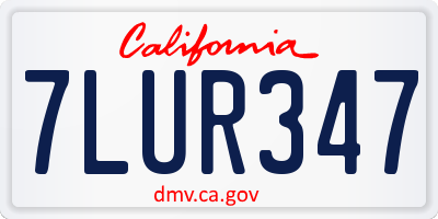 CA license plate 7LUR347