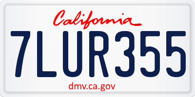 CA license plate 7LUR355
