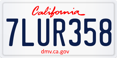 CA license plate 7LUR358