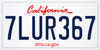 CA license plate 7LUR367
